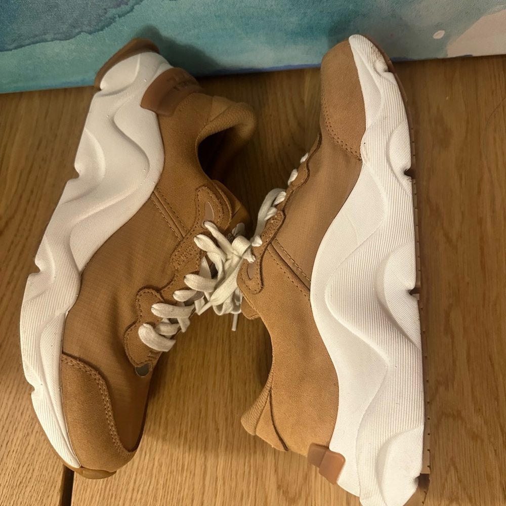 Sorel Tan and White Women's Athletic Sneakers - Picture 3 of 9